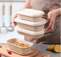 Disposable Bio Bagasse Sugarcane Pulp Paper Lunch Box U Type ...