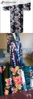 New Traditional Japanese Garden Floral Kimono Pink And White Flowers Japanese Garden Floral Kimono