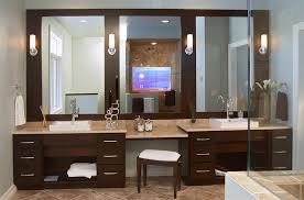 D double vanity in white with marble vanity top in white carrara with square basins. 20 Stunning Contemporary Dark Wood Bathroom Vanity Home Design Lover
