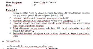 Menambah muatan lokal btq di sekolah 2. Soal Ujian Sekolah Us Uas Btq Kelas 6 Sd Mi Arena Belajar Arena Belajar
