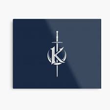 High quality kaamelott gifts and merchandise. Schwarzes Kaamelott Logo Auf Grauem Hintergrund Metallbild Von Percevalshop Redbubble
