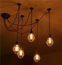You can adjust the pendant's height and make the light dimmable. Group Of 5 Simple Caged Pendant Lights In Industrial Style Casa Lumi