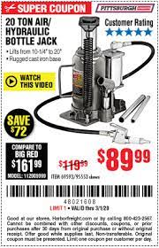 Pittsburgh Automotive 20 Ton Air Hydraulic Bottle Jack For 89 99 Bottle Jack Harbor Freight Tools Bottle Jacks