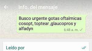 Busco Urgente Gotas Oftalmicas Cosopt Toptear Glaucoprost Y Alfadyn Travatan Venezuela Compro Medicinas Medicinasvenezuela Top Te Venezuela Trav