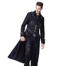 Winter Punk Jackets Men Steampunk Goth Gothic Long Coat Windbreakers Men Military Jackets Large Sizes Bra Long Coat Men Mens Fashion Edgy Cheap Gothic Clothing