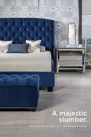 Majestic Blue Queen Platform Bed Contemporary Bedroom Master Bedrooms Decor Luxurious Bedrooms