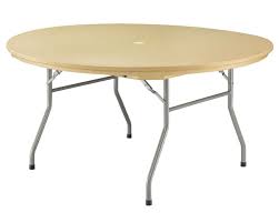 When people gather around a banquet table to celebrate, make speeches or raise awareness for agood cause, make them comfortable with plenty of elbow room. Rhino 60 Round Brown Plastic Folding Banquet Table With Umbrella Hole Folding Table 60 Inch Round Table Table
