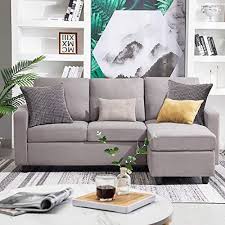 New Honbay Convertible Sectional Sofa Couch Modern Linen Fabric L Shape Couch For Small S In 2020 Couches For Small Spaces Sofas For Small Spaces Small Apartment Couch