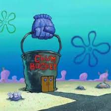 The chum bucket is a restaurant for disgusting foods owned by plankton, it's also where plankton lives as well. Chum Bucket Home Facebook