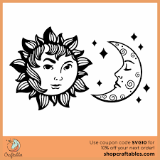 Download Clip Art Svg Files Summer Svg Foxsister Moon And Sun Svg For Cricut And Silhouette Floral Sun Svg Moon Svg Sun Svg Floral Svg Sunflower Svg Art Collectibles