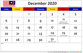 Are there any free excel calendar templates for 2020? December 2020 Calendar Malaysia Calendar Printables Monthly Calendar Printable Calendar Template