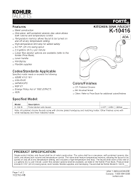 Search for kohler with us. Kohler K 10416 G K 10416 Vs Specification Manualzz