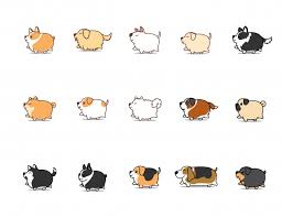 Created by icelandicorangutana community for 5 years. Premium Vector Fat Dog Walking Cartoon Icon Set