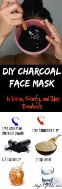 This diy charcoal mask will leave your skin feeling clean and clear! 1 Tsp Bentonite Clay 1 Tsp Activated Charcoal Powder 2 Tsp Water 1 2 Tsp Raw Honey 1 Drop Essential Lavender Oil Charcoal Face Mask Charcoal Face Mask Diy Face