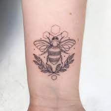 Peta On Instagram Thanks Shae Bee Beetattoo Flowertattoo Blossom Cherryblossomtattoo Honeycomb Customtattoo Bee Tattoo Tattoos Honeycomb Tattoo