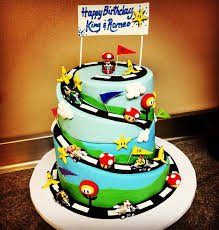 Mario kart birthday cake ideas. 2 Tier Mario Kart Cake Mario Birthday Cake Mario Kart Cake Tier Cakes Birthday