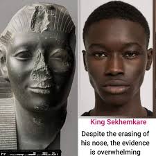 🤴🏿 King Sekhemkare Amenemhat V Amenemhat V was a pharaoh of the 13th  Dynasty during Kemet's Second Intermediate Period (c. 1803–1649 BCE). The  lower part of the statue to which this head