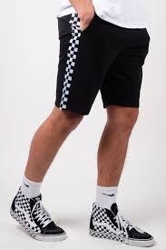 Black And White Checkered Shorts Men S Black Checkered Knit Shorts Knit Shorts Shorts Mens Outfits