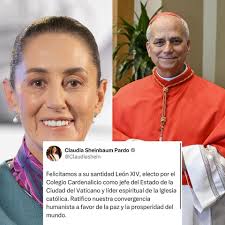 Claudia Sheinbaum felicita al nuevo papa