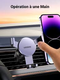 Support téléphone voiture gravité grille aération