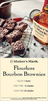 Makers Mark Flourless Bourbon Brownies Eat Dessert Dessert Recipes Bourbon Brownies