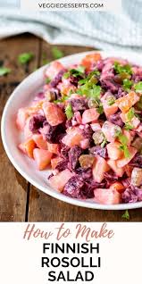 Rosolli Finnish Beetroot Salad Recipe Beetroot Salad Vegetarian Salad Recipes Root Vegetable Salad
