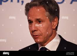 Capri, Italy. 19th Apr, 2024. Antony John Blinken, United States Secretary  of State speaks at the press conference at conclusion work of third day of  G7 of Foreign Ministers, about the policy