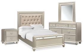 Sabrina 6 Piece Queen Bedroom Set With Nightstand Dresser And Mirror Bedroom Set Bedroom Sets Queen King Bedroom Sets