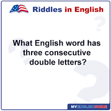 Riddles What English Word Has Three Consecutive Double Letters My English Guide English Words Words Learn English For Free