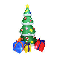 Be sure to allow plenty of room between the inflatables and bushes, tree branches and any structures in your yard to avoid damaging the decoration. Lulalula 7 Foot Inflatable Christmas Tree With Gift Boxes Yard Garden Decoration Led Color Christmas Tree Lighted Blow Up Yard Party Decoration Xmas Air Blown Inflatable Outdoor Buy Online In Aruba At Aruba Desertcart Com