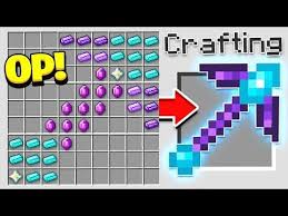 How To Craft A 1 000 Pickaxe Overpowered Minecraft 1 13 Crafting Recipe Youtube Crafting Recipes Minecraft 1 Minecraft Crafts