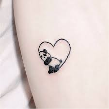 Sweet Panda Tattoo By Yonitattoo Yonitattoo Yonitattooer Linework Blackwork Panda He Henna Tattoo Designs Simple Small Heart Tattoos Heart Tattoo Designs
