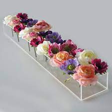 The new post includes new ideas and much better photos! Amazon Com Rectangular Floral Centerpiece For Dining Table 24 Inches Long Rectangular Vase Acrylic Modern Vase Flower Vases Centerpiece Low Floral Vases For Centerpieces For Home Decor Weddings Clear Kitchen Dining