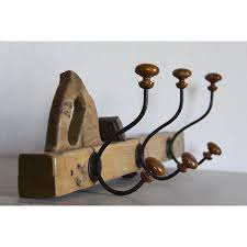 French Vintage Hat Rack Wooden Coat Hook Coat Rack 3 Pegs Upcycled 150 Liked On Polyvore Featur Vintage Hat Rack Wooden Coat Hooks Small Item Storage