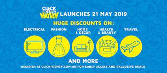Sign up now for early access, frenzy bucks and the chance to score a 99% off deal! Click Frenzy Sale Begins 7pm Aest 21st May 2019 Facebook