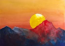 I just love this idea of using cookie cutters! Easy Water Painting Unique Dramatic Sunset Watercolor Tutorial An Easy Step By Step Watercolor Paintings Easy Sunset Painting Easy Watercolor Art Paintings