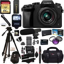 Amazon Com Panasonic Dmcg7kk Interchangeable Lens Camera With 14 42mm Lens And 8 Piece Bonus Kit Black Mirrorless Camera Best Digital Camera Panasonic Camera