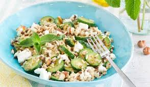 Recette Salade De Cereales Aux Courgettes Roties Et Feta Picard Recette En 2020 Recette Salade Salade De Cereales Courgettes Roties