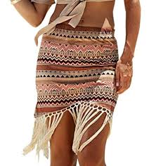 jeasona womens bathing suits cover ups for swimwear short beach swim summer rip skirt brown m