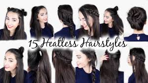 These hairstyles don't require the help of heated styling tools! 15 Easy Heatless Hairstyles Youtube