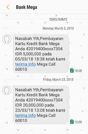 Demikian informasi mengenai cara cek limit kartu kredit mega yang bisa lewat sms, aplikasi ataupun telepon. Penagihan Kartu Kredit Bank Mega Merusak Reputasi Nasabah Media Konsumen