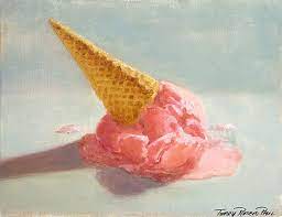Ice Bathing By Terry Romero Paul Ice Cream Painting Ice Cream Art Ice Cream Cone Drawing