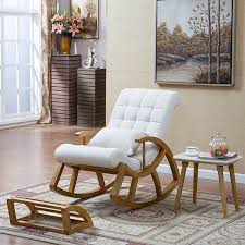 C 482 99 6 Off Wood Rocking Chair Glider Rocker And Ottoman Set Comfortable Living Room Furniture Living Room Furniture Styles Living Room Rocking Chairs