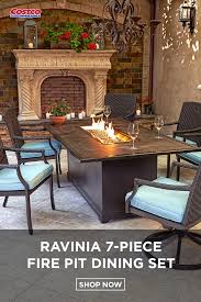 Ravinia 7 Piece Fire Pit Dining Set Fire Pit Dining Set Outdoor Fire Pit Fire Pit