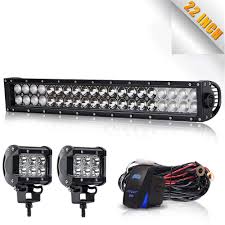 Turbosii 20 22 Inch Led Light Bar Spot Flood Combo Offroad Work Light Driving Fog Lamp