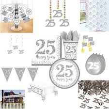 25 jahre verheiratet, der 25. Silberhochzeit Party Dekoration Tischdeko Deko Silberne Hochzeit Silber Ebay