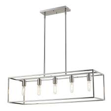 Shop 5 Light Satin Nickel Island Pendant Overstock 27635239