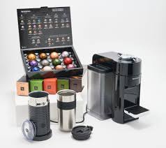 De'longhi coffee machines and tassimo coffee machinescover a broad range of preparation styles and model designs, from traditional, contemporary, to filter, pod coffee machines, espresso and bean to cup. Nespresso Vertuo Espresso Coffee Maker W 62 Capsules Milk Frother Qvc Com