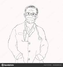 Sketsa gambar mewarnai orang pakai masker. Gambar Sketsa Dokter Belajar