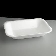 Expanded polystyrene, known by the trademarked name of styrofoam™, is a commonly used material to produce. White Polystyrene Chip Tray Food Packaging